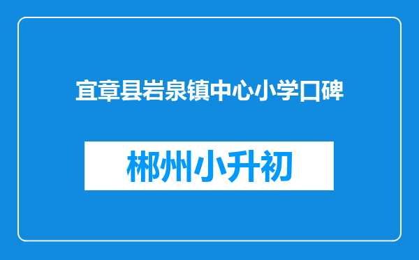 宜章县岩泉镇中心小学口碑