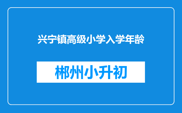 兴宁镇高级小学入学年龄