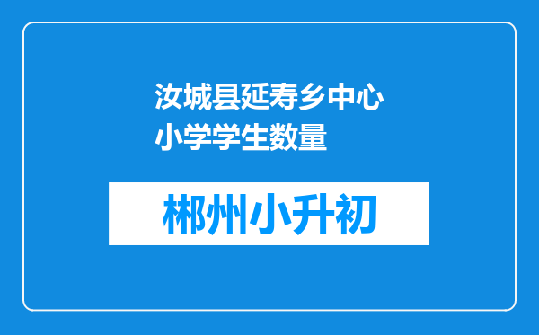 汝城县延寿乡中心小学学生数量