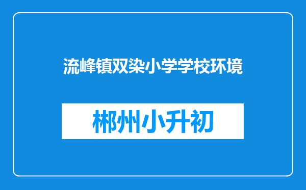 流峰镇双染小学学校环境