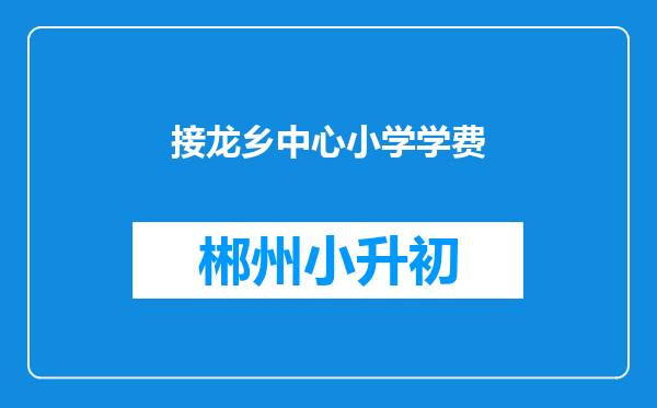 接龙乡中心小学学费