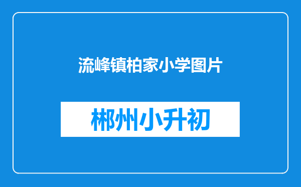 流峰镇柏家小学图片