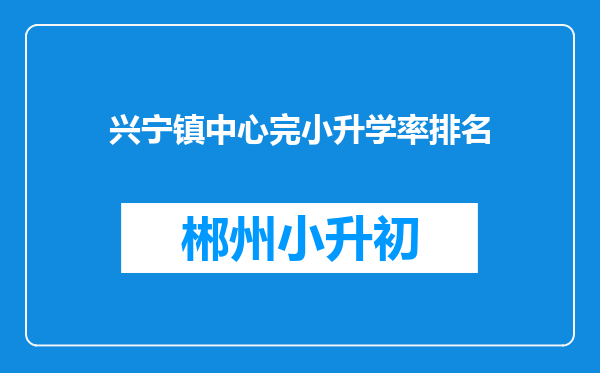 兴宁镇中心完小升学率排名