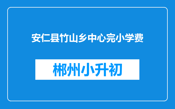 安仁县竹山乡中心完小学费