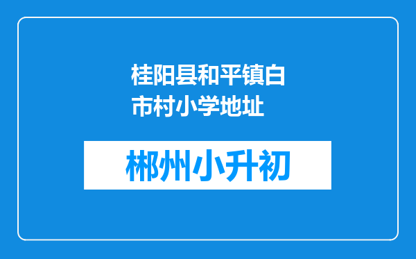 桂阳县和平镇白市村小学地址