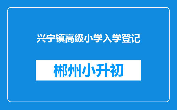 兴宁镇高级小学入学登记