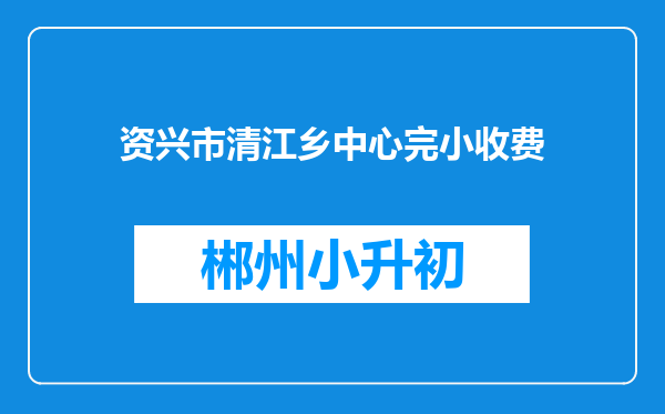 资兴市清江乡中心完小收费