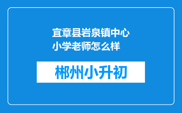 宜章县岩泉镇中心小学老师怎么样