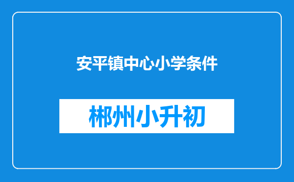 安平镇中心小学条件