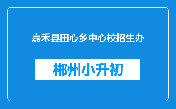 嘉禾县田心乡中心校招生办