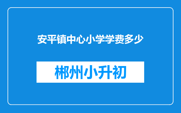 安平镇中心小学学费多少