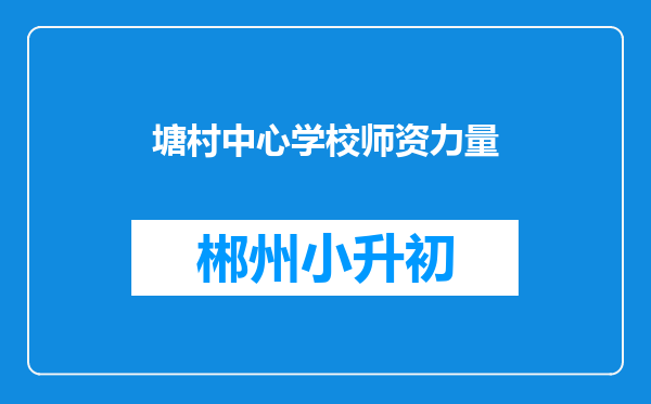 塘村中心学校师资力量