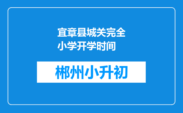 宜章县城关完全小学开学时间