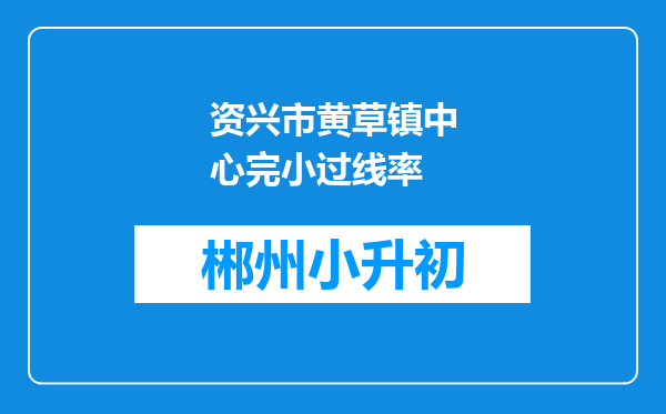 资兴市黄草镇中心完小过线率