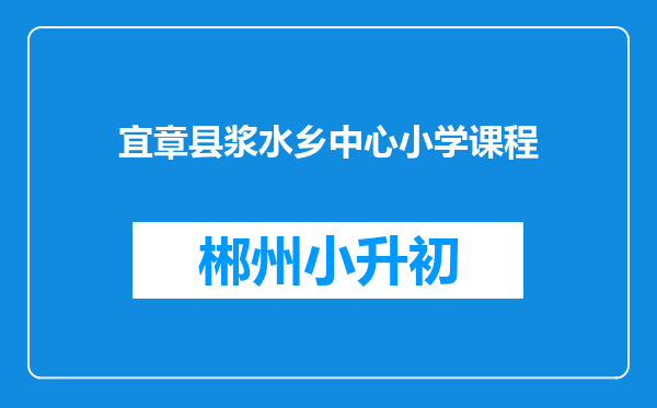 宜章县浆水乡中心小学课程