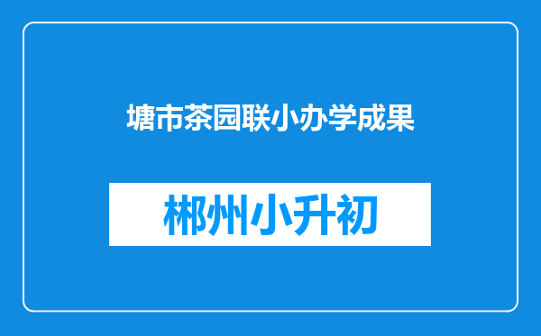 塘市茶园联小办学成果