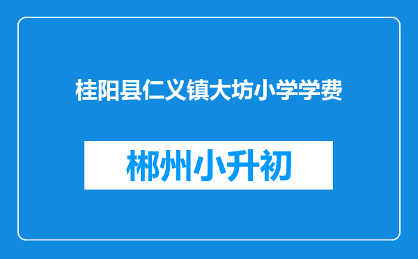 桂阳县仁义镇大坊小学学费