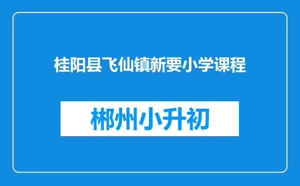 桂阳县飞仙镇新要小学课程