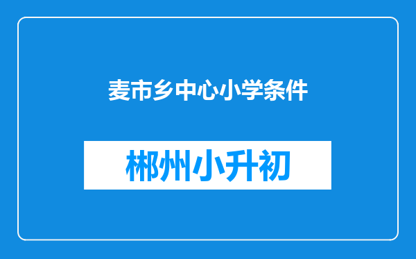 麦市乡中心小学条件