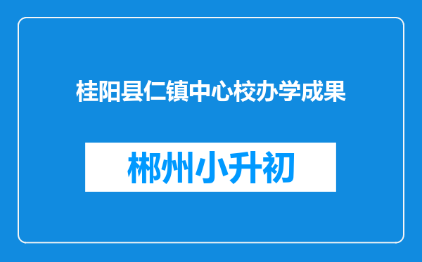 桂阳县仁镇中心校办学成果