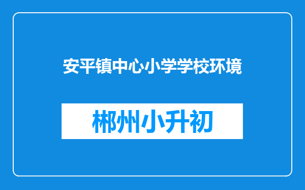 安平镇中心小学学校环境