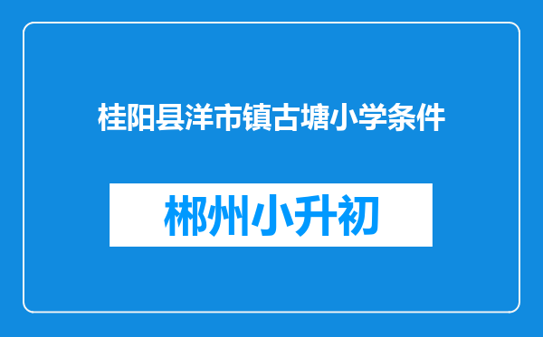 桂阳县洋市镇古塘小学条件