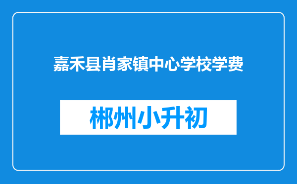 嘉禾县肖家镇中心学校学费