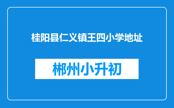 桂阳县仁义镇王四小学地址