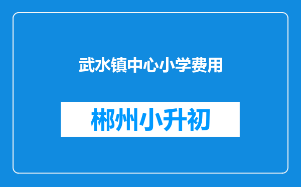 武水镇中心小学费用