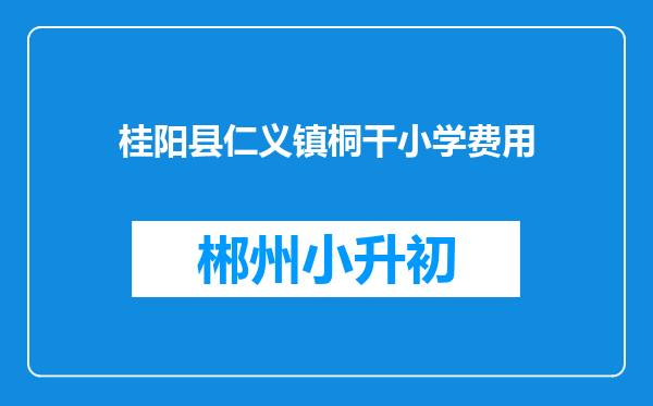 桂阳县仁义镇桐干小学费用