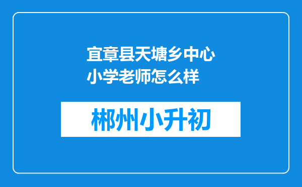 宜章县天塘乡中心小学老师怎么样