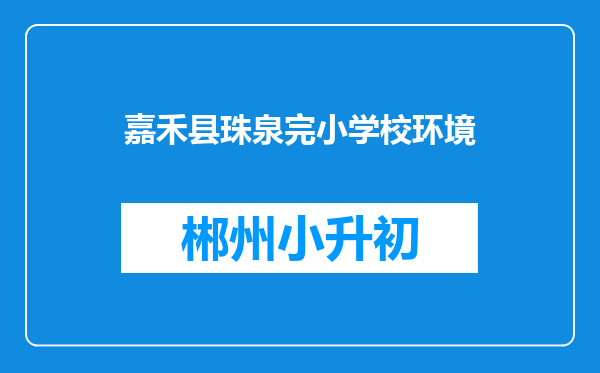 嘉禾县珠泉完小学校环境