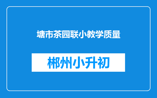 塘市茶园联小教学质量