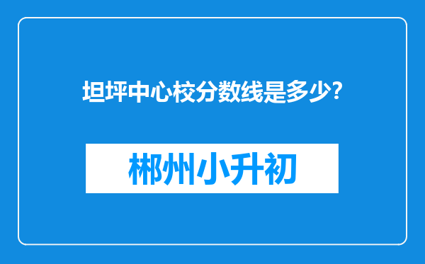 坦坪中心校分数线是多少？