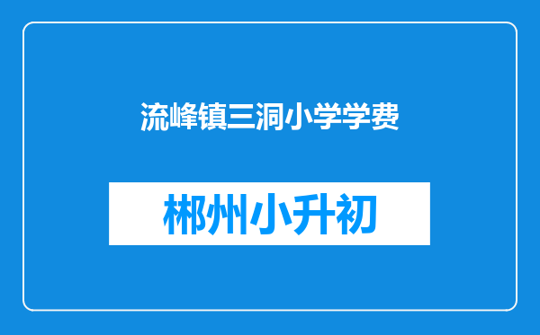 流峰镇三洞小学学费