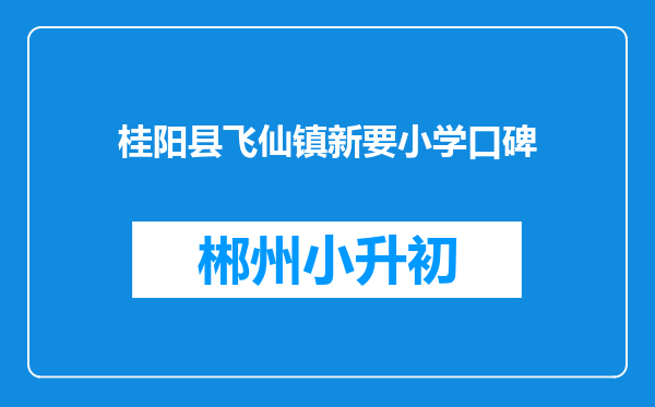 桂阳县飞仙镇新要小学口碑