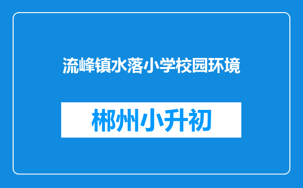 流峰镇水落小学校园环境