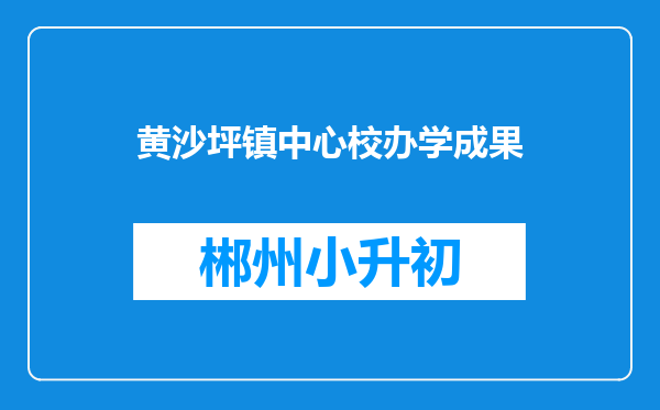 黄沙坪镇中心校办学成果