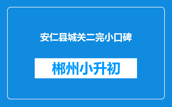 安仁县城关二完小口碑