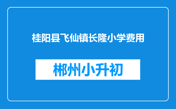 桂阳县飞仙镇长隆小学费用