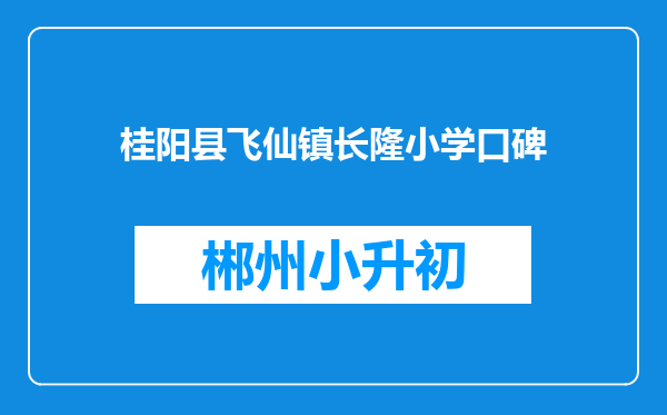 桂阳县飞仙镇长隆小学口碑