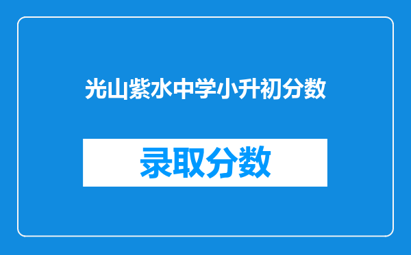 光山紫水中学小升初分数