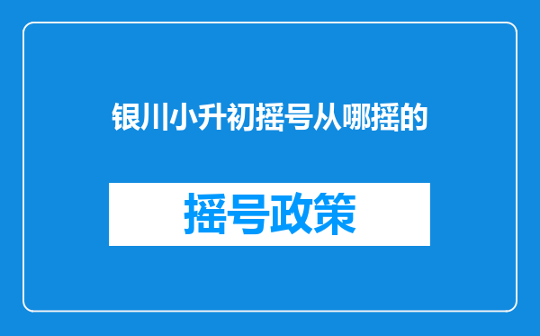 银川小升初摇号从哪摇的