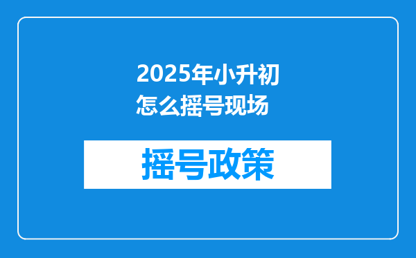 2025年小升初怎么摇号现场