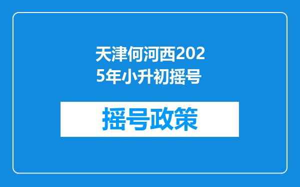 天津何河西2025年小升初摇号