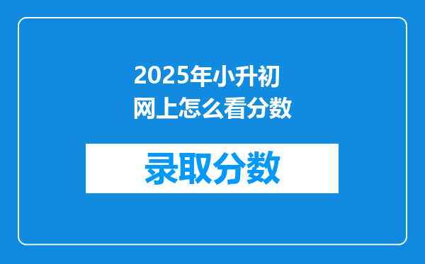 2025年小升初网上怎么看分数