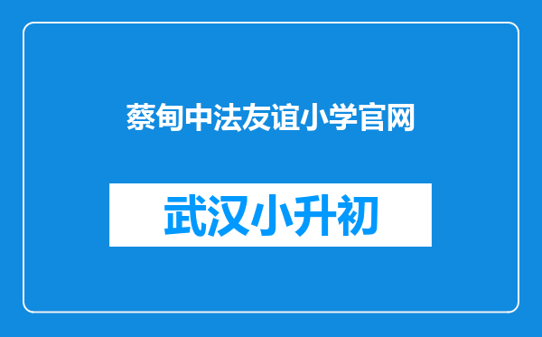 蔡甸中法友谊小学官网