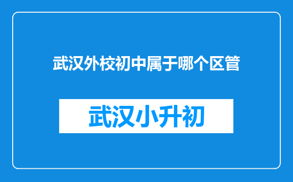 武汉外校初中属于哪个区管