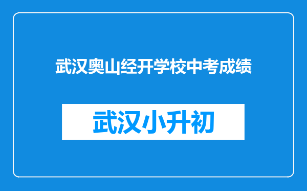 武汉奥山经开学校中考成绩