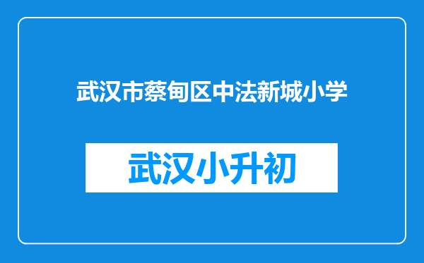 武汉市蔡甸区中法新城小学